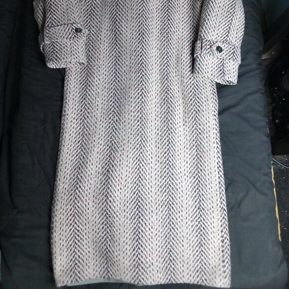 Vintage Pinpoint Fashions Herringbone Wool Overcoat Pink - Picture 9 of 9